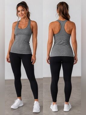 Lululemon Athletica Light Grey Marble Cool Racerback Tank Top